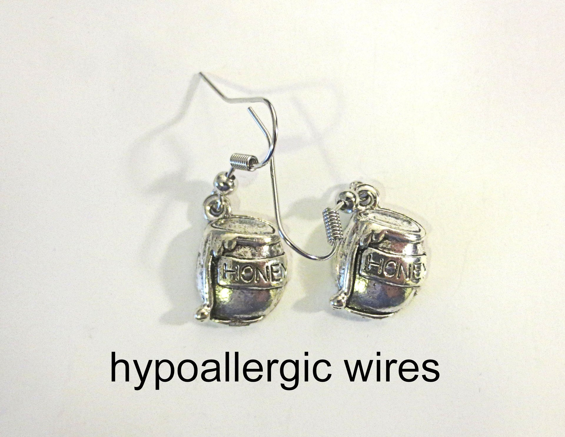 jewish high holiday silver earrings honey pots / hypoallergic wires
