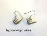 jewish high holiday silver earrings shofars / hypoallergic wires