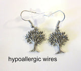 everyday judaica and shabbat silver earrings tree of life / hypoallergic wires