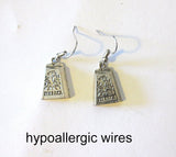 jewish high holiday silver earrings tzedaka boxes / hypoallergic wires