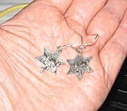 star of david silver charm earrings sterling silver ear wires