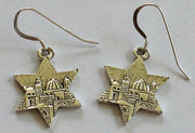 star of david silver charm earrings sterling silver ear wires