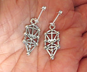 everyday judaica and shabbat silver earrings kabbalah tree of life / sterling silver posts