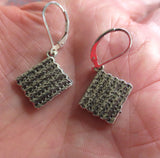 passover theme silver earrings matzo / sterling silver lever backs