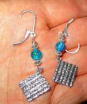 passover gemstone silver charm earrings seder plates, matzo, haggadah, jerusalem star