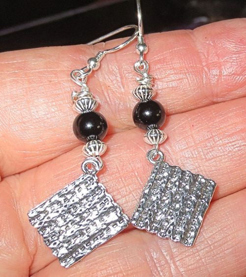 passover gemstone silver charm earrings seder plates, matzo, haggadah, jerusalem star