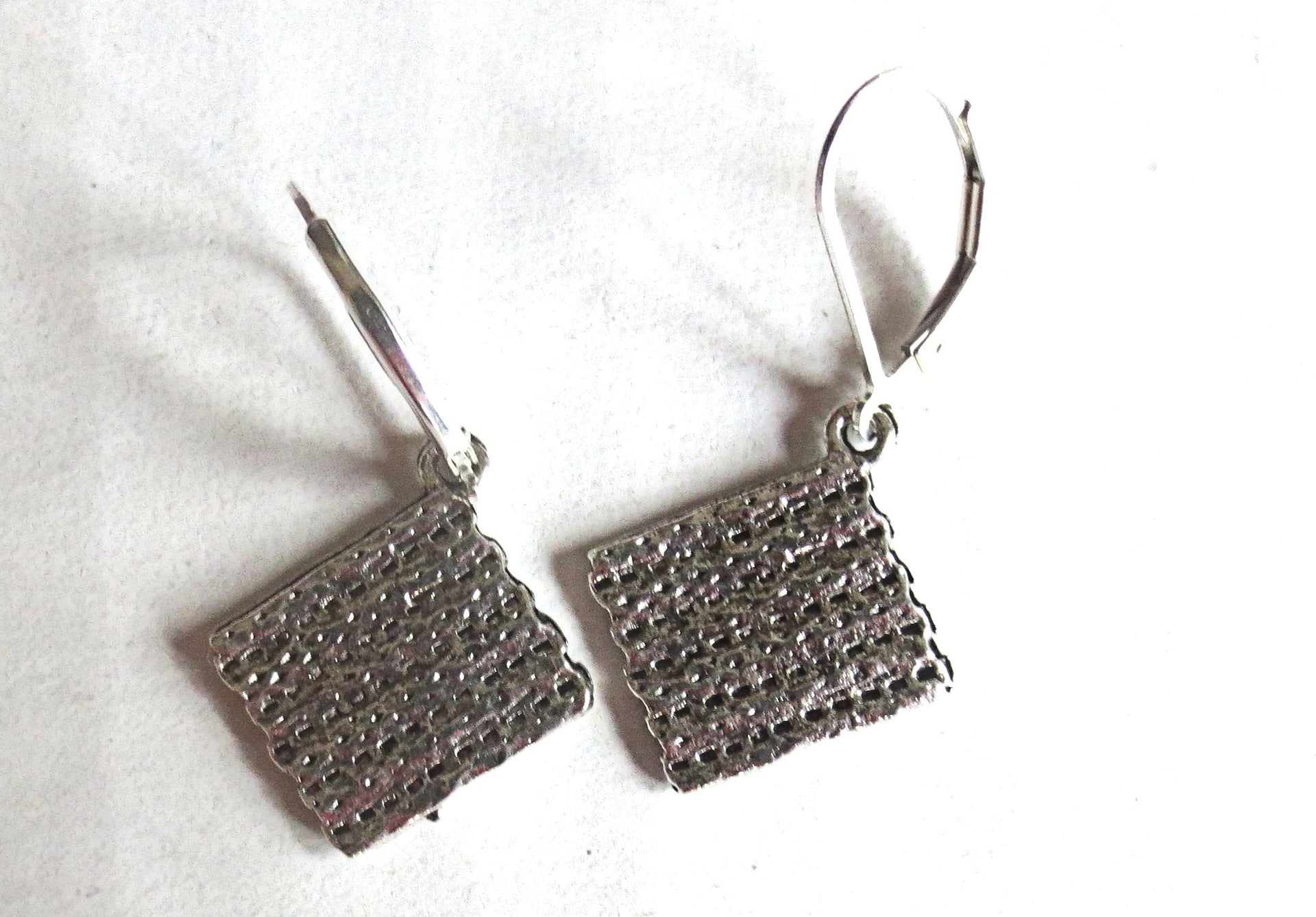 passover theme silver earrings