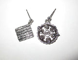 passover theme silver earrings one seder plate one matzah / sterling silver posts