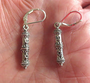 everyday judaica and shabbat silver earrings mezuzah case / sterling leverbacks