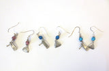 gemstone silver charm earrings for purim