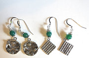 passover gemstone silver charm earrings seder plates, matzo, haggadah, jerusalem star