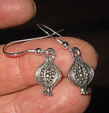 jewish high holiday silver earrings pomegranates / sterling regular ear wires