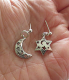 everyday judaica and shabbat silver earrings rosh chodesh / sterling silver posts