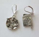 passover theme silver earrings