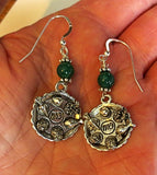 gemstone silver charm earrings for passover seder plates, matzah, haggadah