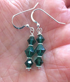 swarovski crystal earrings all sterling silver birthstone crystal earrings emerald green / sterling regular ear wires