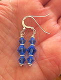 swarovski crystal earrings all sterling silver birthstone crystal earrings sapphire blue / sterling regular ear wires