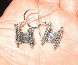 jewish high holiday silver earrings torah scrolls / sterling regular ear wires