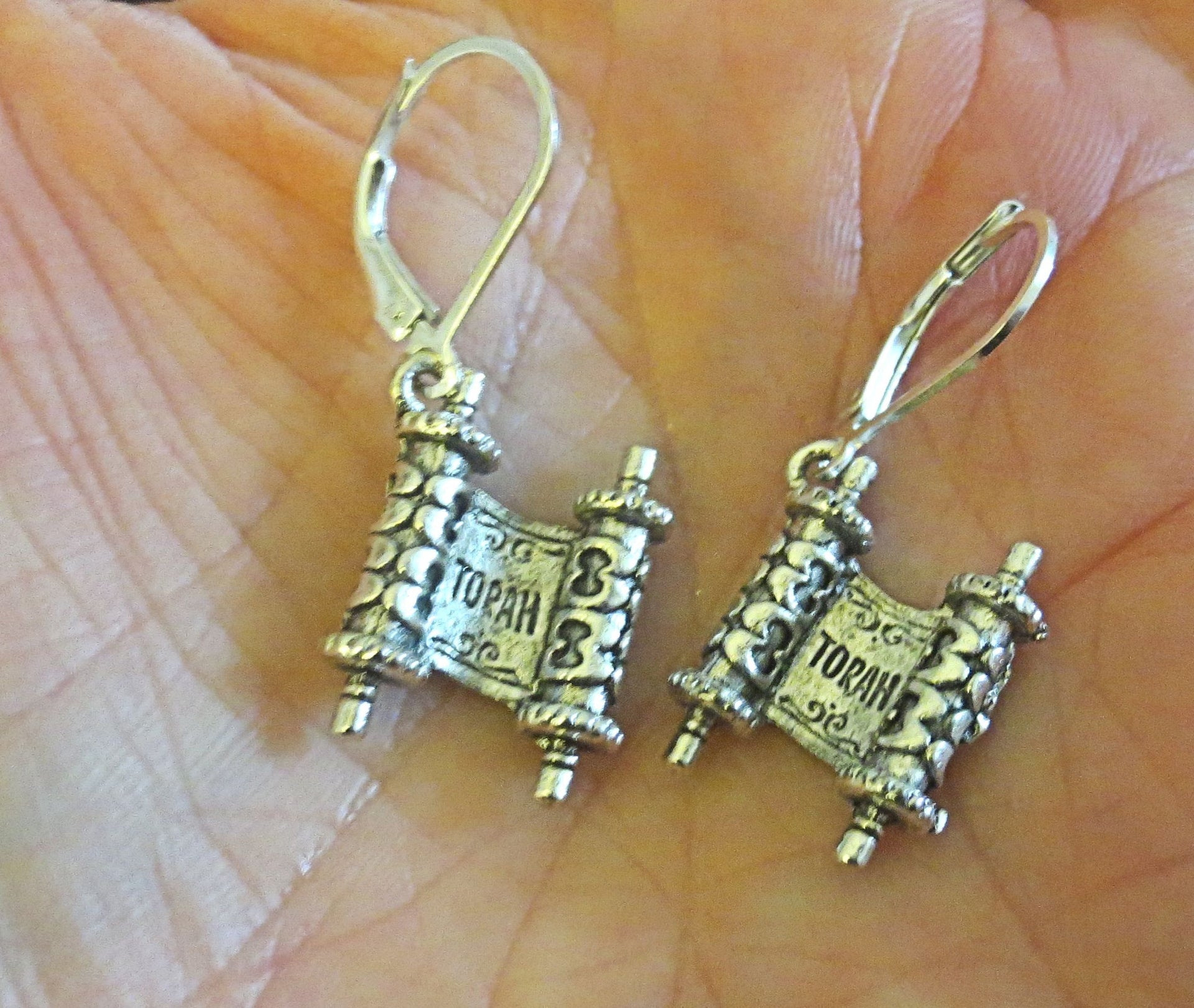 jewish high holiday silver earrings