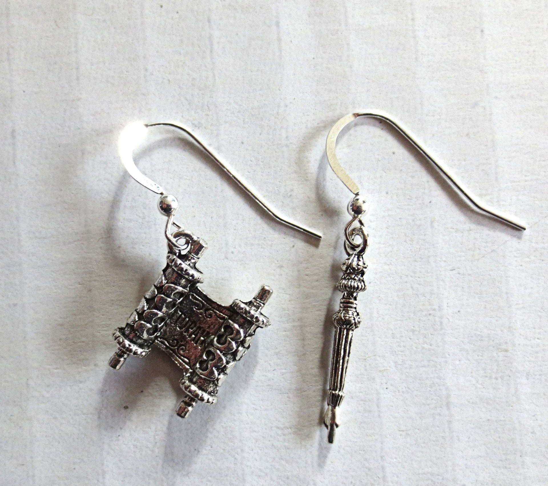 everyday judaica and shabbat silver earrings