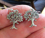 everyday judaica and shabbat silver earrings tree of life / sterling regular ear wires