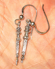 everyday judaica and shabbat silver earrings yad torah pointer / sterling regular ear wires