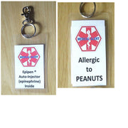 medical alert tag epipen ® auto-injector (epinephrine) inside laminated tag personalize