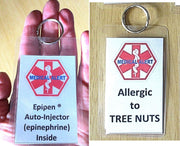 medical alert tag epipen ® auto-injector (epinephrine) inside laminated tag personalize epinephrine + tree nuts allergy / none