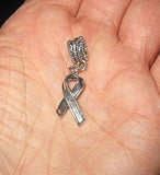 spiritual earthy simple silver pendants sterling silver plated euro style awareness ribbon