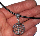 spiritual earthy simple silver pendants sterling silver plated euro style tree of life round