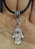 hamsa or hand of fatima simple silver pendants --- 4 different patterns