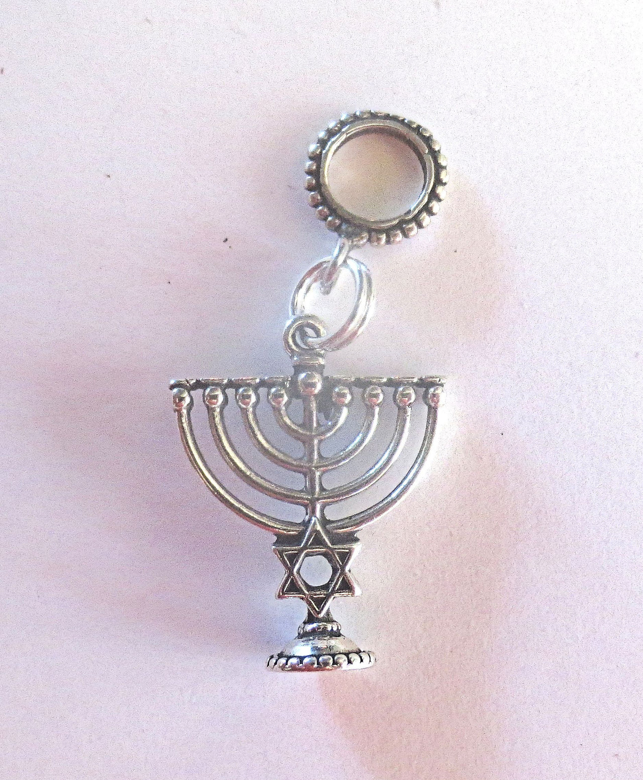 sterling silver chanukah menorah euro pendant great hanukkah gift