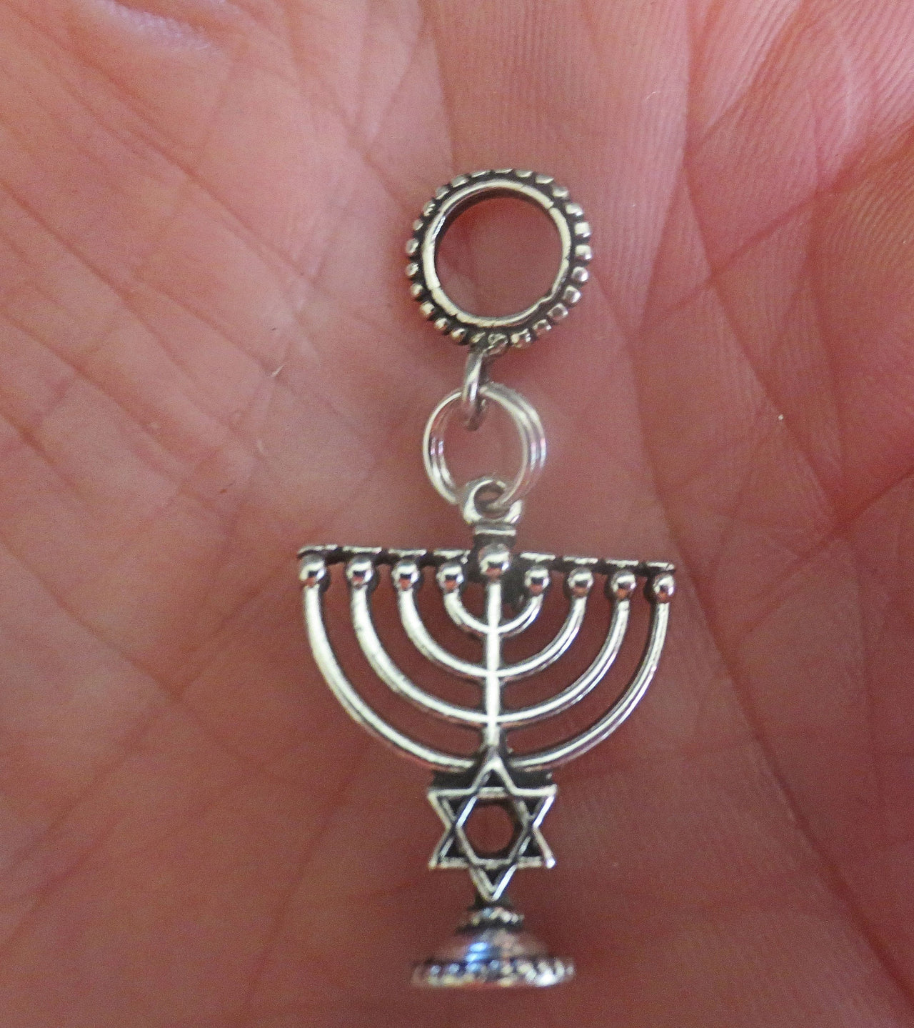 sterling silver chanukah menorah euro pendant great hanukkah gift none