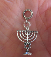 sterling silver chanukah menorah euro pendant great hanukkah gift none