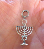 sterling silver chanukah menorah euro pendant great hanukkah gift