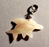 mother of pearl carved pendant all sterling silver select from 4 styles dolphin