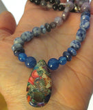sea sediment jasper tear drop statement gemstone necklace