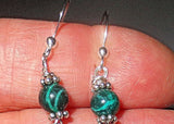 passover gemstone silver charm earrings seder plates, matzo, haggadah, jerusalem star haggadahs / green jasper / regular sterling earwires