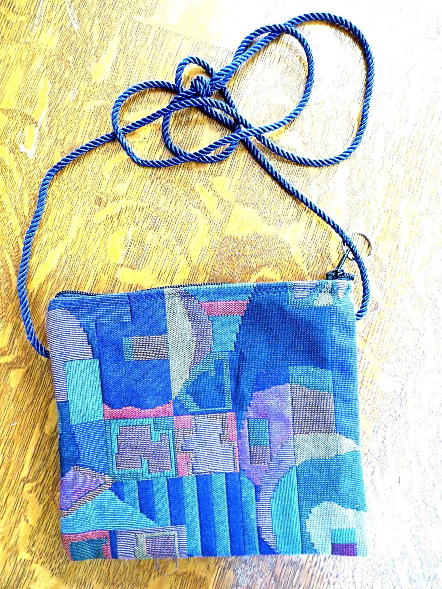 tapestry cross body purse --just the essentials tapestry purse -- mini wallet inside + phone slot --sling cross body waist wear