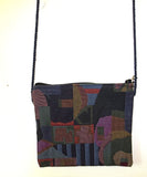 tapestry cross body purse --just the essentials tapestry purse -- mini wallet inside + phone slot --sling cross body waist wear elegant abstract multiweave