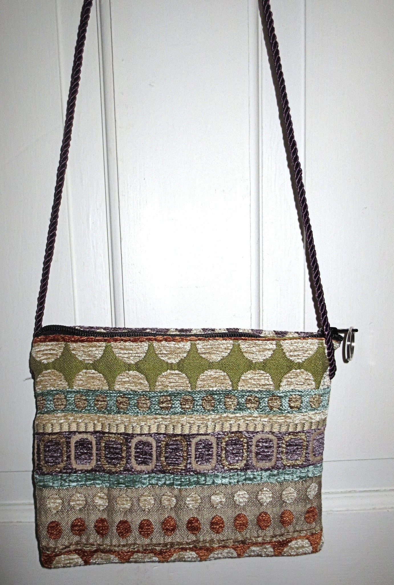 tapestry cross body purse --just the essentials tapestry purse -- mini wallet inside + phone slot --sling cross body waist wear