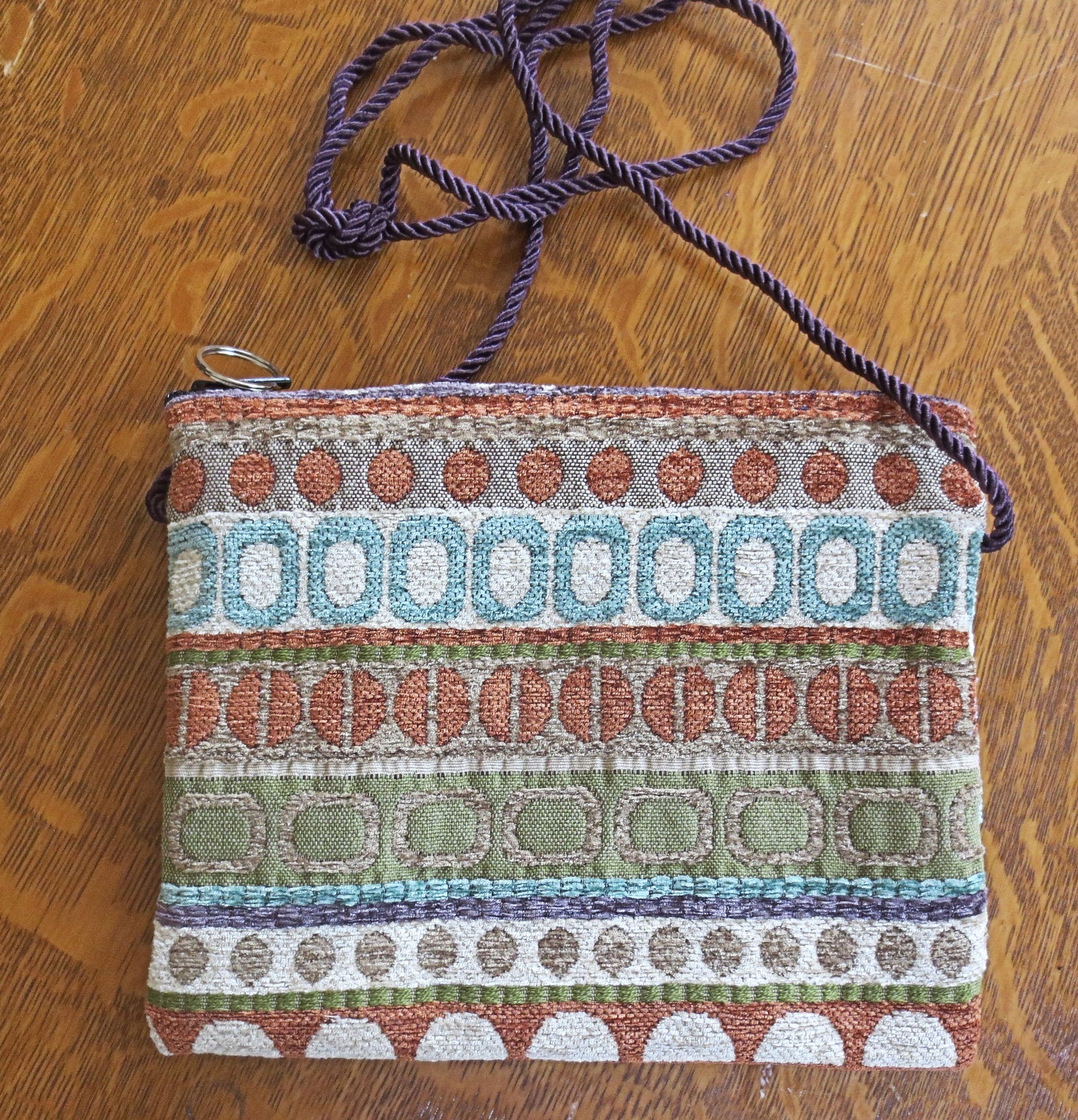 tapestry cross body purse --just the essentials tapestry purse -- mini wallet inside + phone slot --sling cross body waist wear