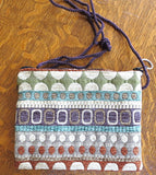 tapestry cross body purse --just the essentials tapestry purse -- mini wallet inside + phone slot --sling cross body waist wear beige purple rust chenille weave