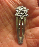 kippah clip with judaica charm handmade double star of david