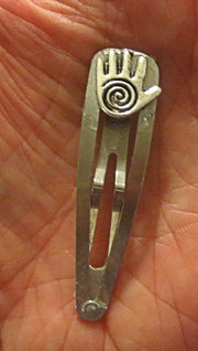 kippah clip with judaica charm handmade healing hand hamsa