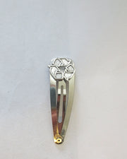kippah clip with judaica charm handmade recycle symbol
