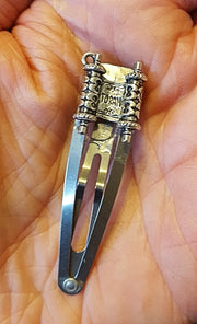 kippah clip with judaica charm handmade torah