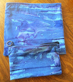 matzah cover and afikomen bag set for passover seder matzoh decor blue purple wavey batik
