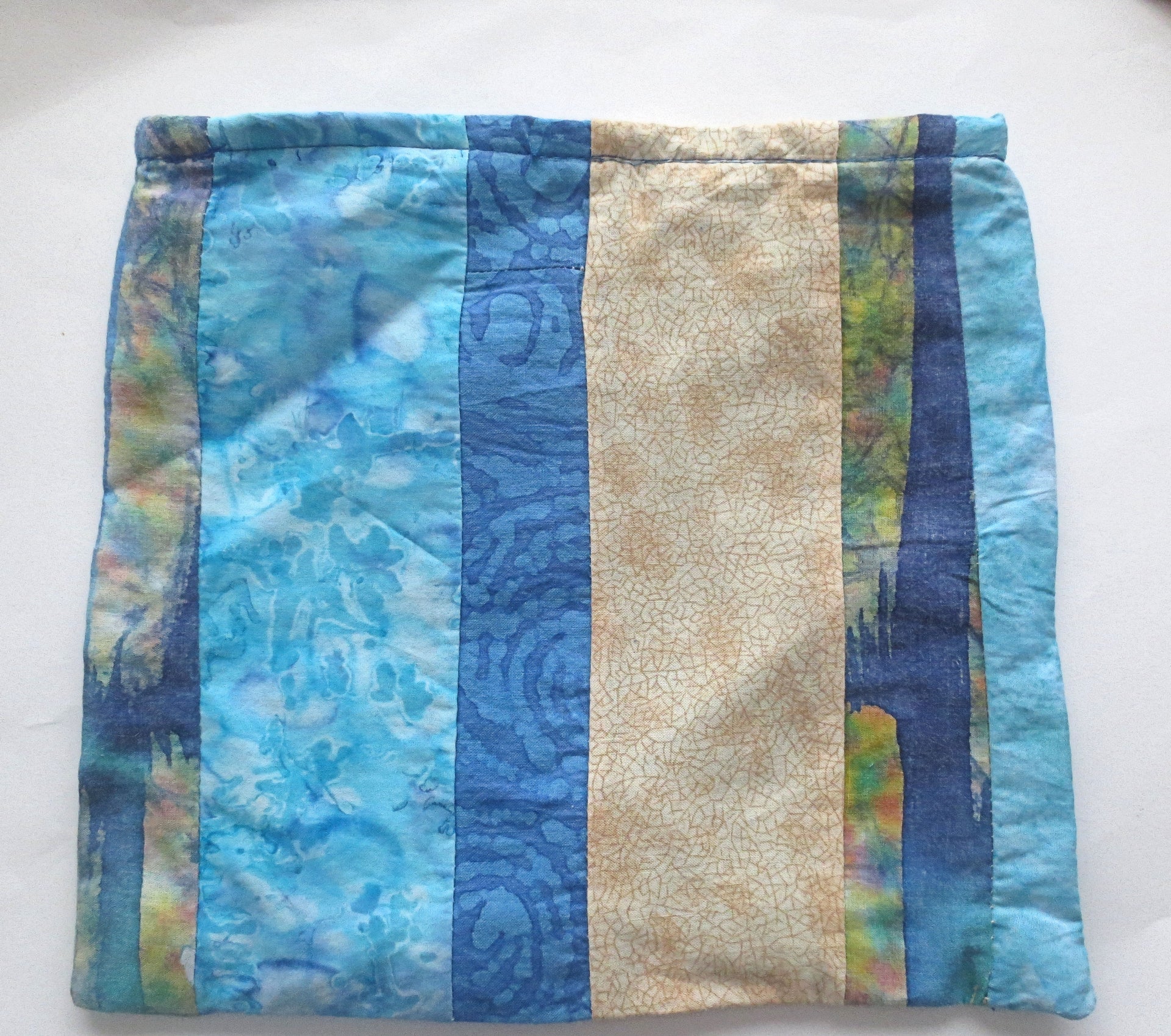 quilted batik blues matzah case