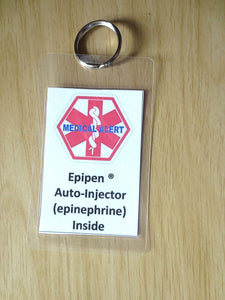 medical alert tag epipen ® auto-injector (epinephrine) inside laminated tag personalize epinephrine only / none